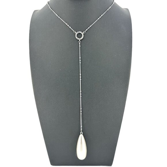 Simply Vera Vera Wang Black Tone Simulated Pearl Y NecklaceSimply Vera Vera Wang - Picture 1 of 10